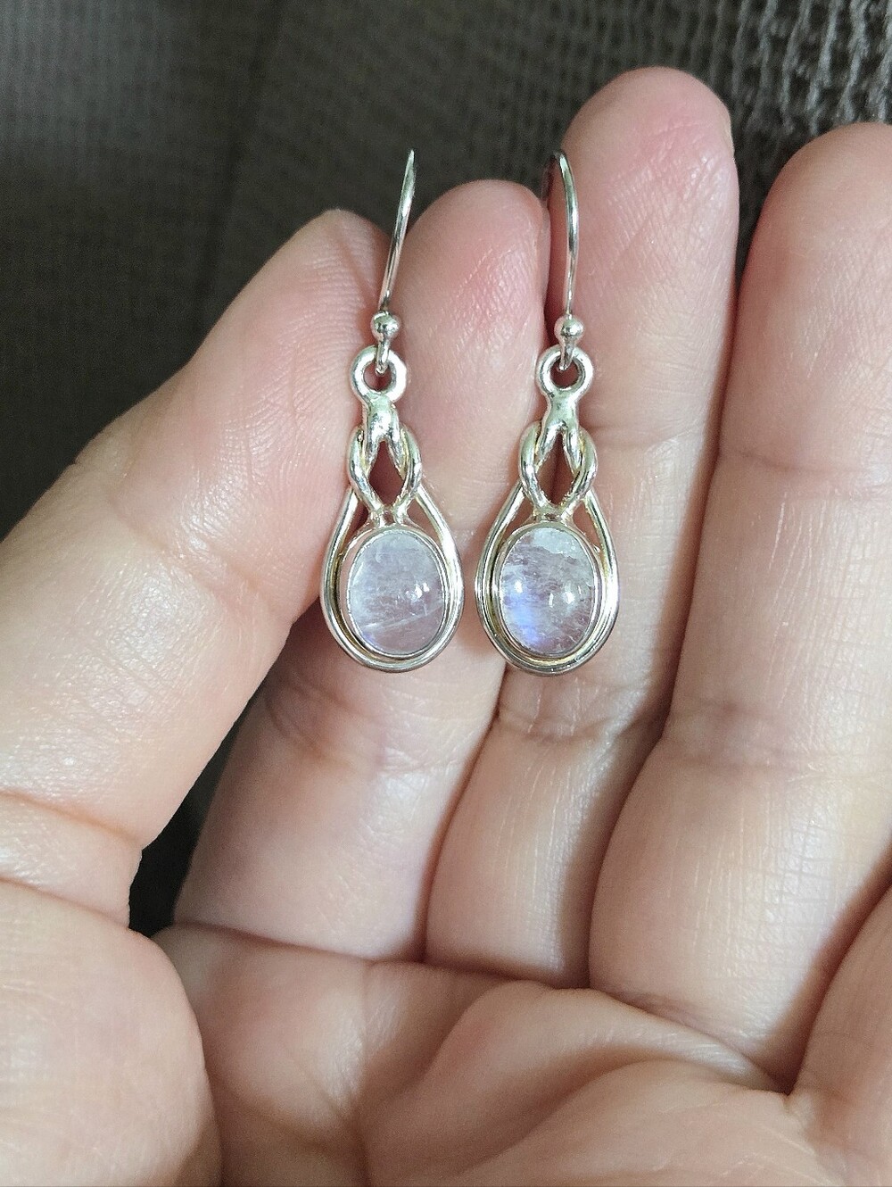Shivam Silver Moonstone🌙 Earrings - Picture 6 of 16
